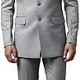 Luxury Indian Ethnic Wear Men's Bandhgala Prince Suit, Black Jacquard Self-Design, Traditional Slim Fit, Full Sleeve with Welt Pocket, 71cm Length-picture-57