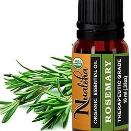 Organic Rosemary Oil For Hair Growth, Skin, Body, Aromatherapy and Massage, 100% Pure Natural Therapeutic Grade Essential Oil (10 ml)-picture-45