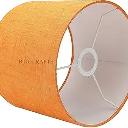 BTR CRAFTS Unique Color Lampshade, 10" Inches Orange Texture Drum Lampshade for Bedroom decoration, Suitable For Table And Floor Lamps Home Decor Table Lamp for Living Room-image-22