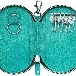 sifa Genuine Leather Key Case Pouch | Key Holder for Men & Women (Set of 1,Teal)-picture-41