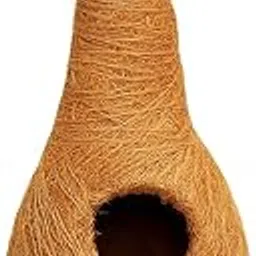 Casa De Amor Natural Coir Bird Nest for Balcony | Hanging Breeding Nest for Pet Birds, Sparrows, Finches | Egg Laying & Shelter House | Wall/Tree Mount | Eco-Friendly, Beige (Set of 1)-image-18
