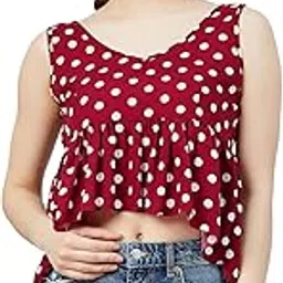 Women Printed Crepe Assymetrical Top-picture-52