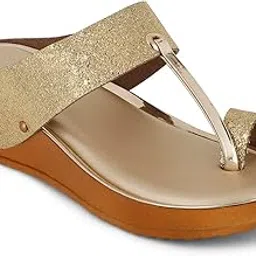 iconics Women Comfortable Wedge Heel Round Toe Slip On fashion Sandal for Party, Wedding and Casual Use-picture-34