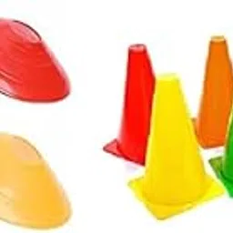 Vivi5 9 Inch PVC Cones Pack 20, 50 Space Markers Agility Combos (Multicolour)-picture-16