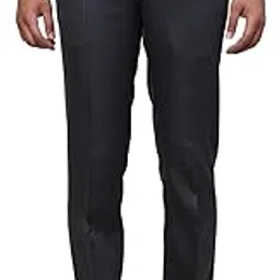 raymond Men's Slim Fit Structure Pattern Polyester Viscose Blend Flat Front Trouser-picture-44