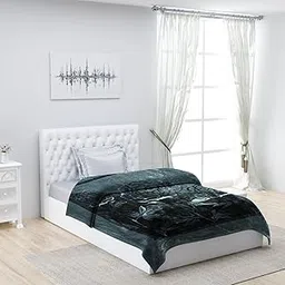 Monte Carlo Winter Single Bed Blanket Lucas 2 Ply 1022 GSM (Width 1.60 M X Length 2.20 M) Grey Black-picture-40