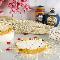 Parkash Candles Luxury 7 Wick Premium Scented Medium Bowl Candle || Soy Wax || (Vanilla OUDH)-image-9