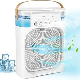 Drumstone [𝟏𝟓 𝐘𝐄𝐀𝐑𝐒 𝐖𝐀𝐑𝐑𝐀𝐍𝐓𝐘] 7-Color LED Portable Air Cooler – Mini Evaporative Fan with 1/2/3 H Timer, 3 Wind Speeds, and Water Spray for Home, Office, and Dorm_Multicolor-picture-38