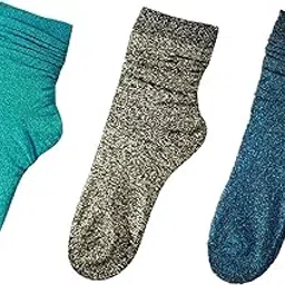 cenast 2 Pairs Women's Novelty Glitter Ankle Socks Casual Ladies Bright Retro Sox Piles Sock-picture-36