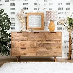 Solid Mango Wood Chest of Drawers for Storage | Wooden Chest of Drawers for Bedroom | Wooden Storage Furniture with 7 Drawers Storage-image-15