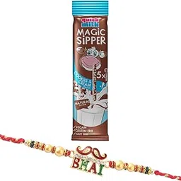 Quick Milk Magic Sipper Straw with Premium Bhai Rakhi | Rakhi Gift For Brother | Magic Sipper Straw | 07-picture-63