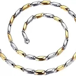 meenaz silver chain for men combo necklace for men gold chains for men neck chain for men chain for boys men mens chain Stainless steel stylish long chains Locket Pendant golden chain fashion-377-picture-13