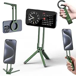 ULANZI MA30 Magnetic Phone Tripod Stand for iPhone - Aluminium Maglock Smartphone Mini Tripod Pocket Cell Phone Stand Strong Magnet Quick Mount Compatible with iPhone 16 15 14 13 12 Series, Green-image-31