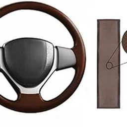 Guance Stitchable Car Steering Cover Wood Brown for Mahindra XUV500 2019 Model-image-50