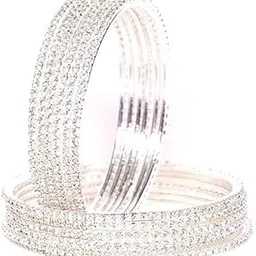 bangleskart Non-Precious Metal with Base Metal and Zircon Gemstone Studded Premium and Traditional Glossy Finished Sleek Bangle set for Women and Girls(24 Pc)-picture-24
