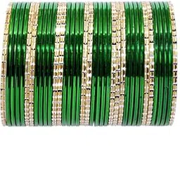 nmii Non-Precious Metal Base Metal With Cutting and Plane Bangles Set For Women and Girls-picture-22