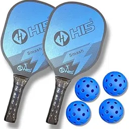 Premium Wooden Pickle Racket 1 Pair with 4 Balls and 1 Bag | Lightweight Durable Paddle | Comfortable Grip for Indoor & Outdoor Pickleball, Tennis, Badminton, etc_BSM_11-picture-24