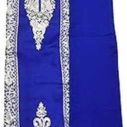 Women's Woollen Pashmina Spun Fabric Unstitched Dress Material Kashmiri Embroidery Work Patiyala Salwar Suit with Stole warm acrowool cashmilon cotswool for winter,Royal Blue-image-80