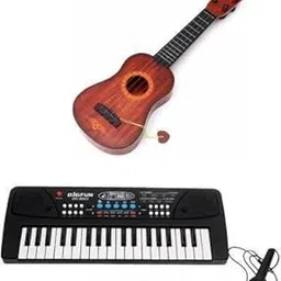 New Toys Combo 37 Keys Piano Keyboard with Wooden Guitar for Kids-picture-28