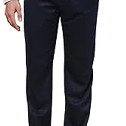 raymond Men's Polyester Blend Solid Pattern Contemporary Fit Flat Front Formal Trouser-picture-35