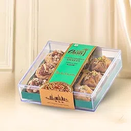 Oasis Baklawa - Premium Assorted Turkish & Lebanese Sweets Baklava | Crystal Collection Box/Festive Gift Hamper for Diwali, Eid & Weddings, Corporate Gifting (9 Pcs Baklawa Box)-picture-41