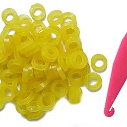 Dentosmile Orthodontic Extraoral Latex Elastics | Dental elastics band for teeth gap |Size 1/4" - 14 Oz| Tooth Colors Pack of 100 Pcs + Free Placer for Braces-picture-18