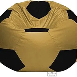 Bean Bag Printed Football Shape Chair Filled with Beans for Living Room, Home, Office, Bedroom, Hall, Cafe, Restaurant for Relaxing, with 1 Year Warranty (4XL, Black/Mushroom)-picture-16