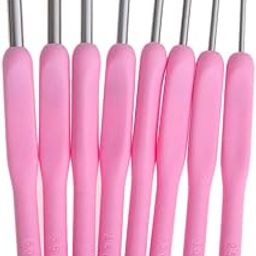 Syga Set 8 Size Soft Plastic Handle Aluminum Crochet Hook Knit Needle Crochet Hook Needles Sizes from 2.5Mm to 6Mm-picture-8