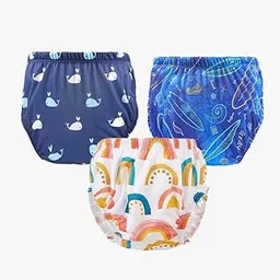 Chinmay Kids Reusable Adjustable Swim Diaper Combo – Pack of 3 Printed Underpants for Infant Boys & Girls | L | Color 46-picture-11