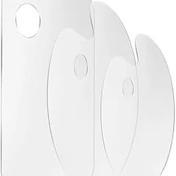 3PCS Clear Acrylic Paint Palette Set Transparent Non-Stick Art Painting Tray for Adults & Kids, Durable Glass-Like Pallet with Protective Kraft Paper for Acrylic, Oil, Watercolor & DIY Craft Painting-image-21