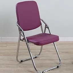 F.C Folding Chair with Chrome Frame, Maroon Fabric Upholstery, Padded Seat and Back-picture-50