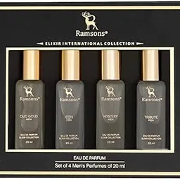 Ramsons Elixir International Collection Eau De Parfum Set of 4-20ml Each | Luxury Perfumes for Men | Oud Gold, Icon, Mystery & Tribute Edp Perfumes-image-24