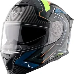 Vega Zap Explore D/V ISI and DOT Certified Gloss Finish Full Face Helmet for Men with Dual Visors and Spoiler-Black Blue-XL-picture-13