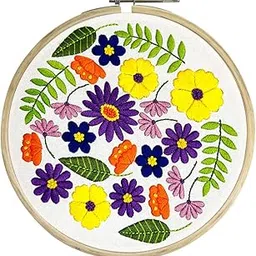 Embroiderymaterial Embroidery Kit for Beginners/Cross Stitch Flowers & Petals Design Digital Printed Cloth & Written Instructions All Material Included/Handmade Gifts-picture-24