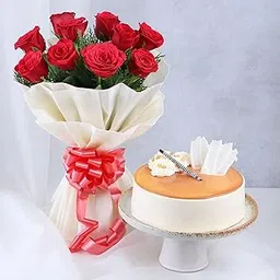 Fnp Happy Fathers Day Butterscotch Cake Red Roses-image-44
