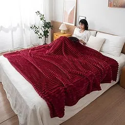 HOKIPO AC Blanket Double Bed Queen, 200x230 cm / 6.5x7.5 feet, Maroon (AR-4917-MRN)-picture-13
