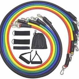 Shopeleven Resistance Bands for Workout, Resistance Bands for Body Stretching, Home Workout, Fitness Training Loop Bands for Men & Women Resistance Band Set & Exercise Band for Pull Up Set of 11 image 1