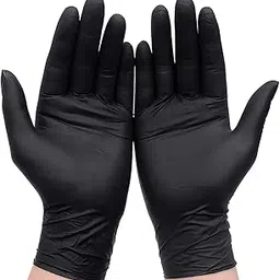 Crown Cleaning Hand Gloves Food Grade, Non Tearable (Box Of 50 Made In Malaysia (Meduim) Black, 50 Pieces)-picture-50