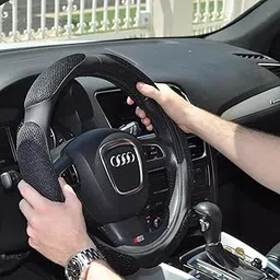 Marrone Car Steering Wheel Cover, Anti-Skid Breathable Ice Silk Steering Wheel Cover for Men car Handle Protector for Auto/Truck/SUV/Van (Rubber,PVC)-picture-10