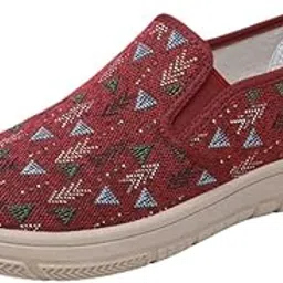 carl vinson Women’s Breathable Slip-On Cloth Shoes – Soft-Soled & Odor-Resistant Spring Footwear| 36 | Red-picture-13