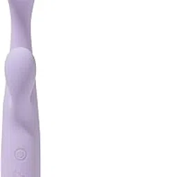 Thrillerrr Curlz Rechargeable Dual-Head Body Massager – 10 Massage Modes, Ribbed Silicone Design, Waterproof, for Neck, Back, Shoulder & Muscle Relief – Lilac-image-1