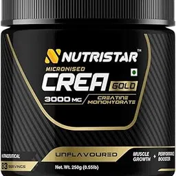 Nutristar Micronised CREA GOLD – 100% Pure Creatine Monohydrate Powder | Boosts Strength, Muscle Growth & Workout Performance | 83 Servings, 3g Creatine per Scoop image 1
