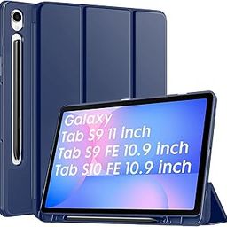 Robustrion Cover for Samsung Galaxy Tab S10 FE 10.9 inch/Tab S9 FE 10.9"/ Tab S9 11" with [S Pen Holder], Flip Case for Samsung Tab S10 FE / S9 FE/Tab S9 Tablet Cover [Auto Sleep Wake] - Navy-picture-1