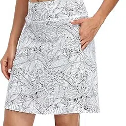 m moteepi Modest Knee Length Skorts Skirts for Women Tennis Athletic Golf Skort with Pockets UV Protection High Waist-picture-35