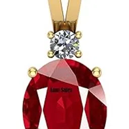 anuj sales Certified 6.00 Carat A+ Quality Natural Ruby Manik Ashtadhatu Gold Plated Pendant/Locket Gemstone by Lab Certified(Top A+) Quality-picture-22
