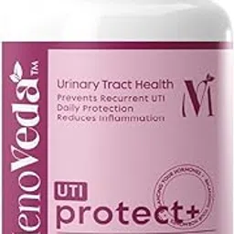 Menoveda Urinary Tract Capsules for Women, Supports Bladder, Kidney, Plant Based Cranberry UTI Supplement, D-Mannose, Hibiscus, and Ayurvedic herbs like Punarnava and Gokshura - 60 Capsules-image-0