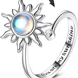 bcnjepin Rings for Girls Stylish, Rotating Bead Jewelry for Women, Fashionable Finger Rings, Adjustable Anxiety Relieving Open Ring, Aesthetic Accessories for Stylish Outfits-picture-49