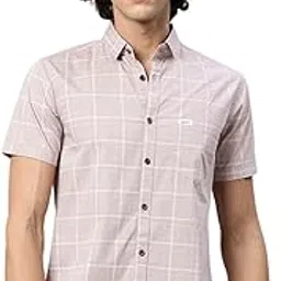majestic man Slim Fit Pure Cotton Half Sleeve Checked Casual Shirt-picture-17