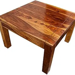 Woody Furniture Solid Sheesham Wood Square Centre Tea Table, Coffee Table for Living Room | Wooden Sofa Center Table, Brown Finish-image-18