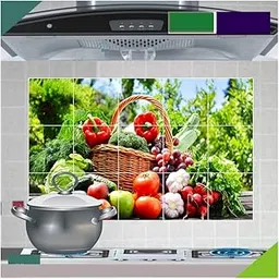 Asmi collection Vinyl Fresh Vegetables Wall Sticker, (Multicolour, 90 x 60 cm, 20 in)-picture-22